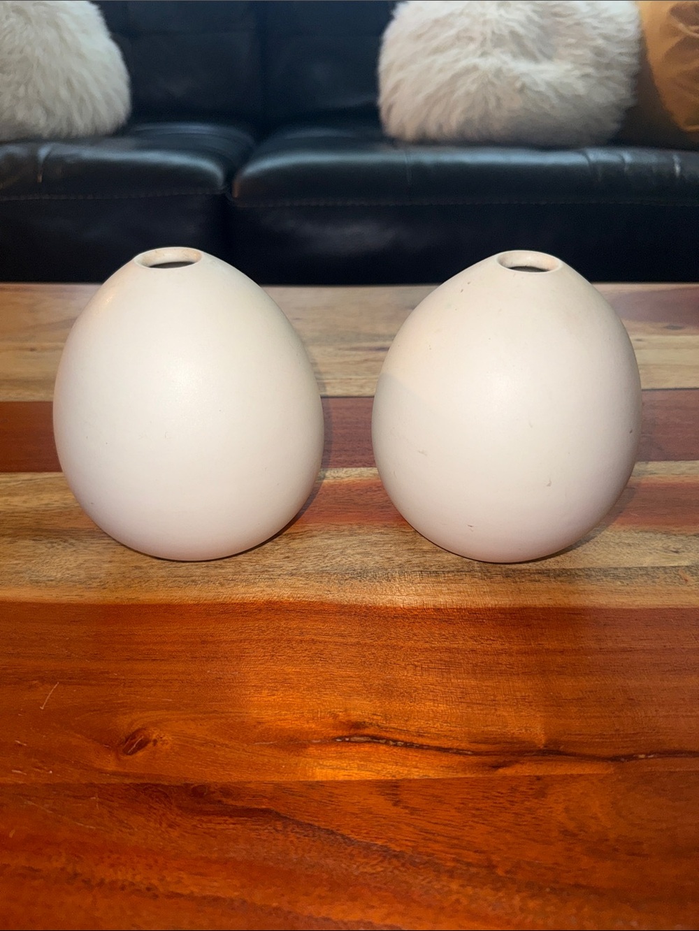 West Elm White Ceramic Bud Vases - Set of 2